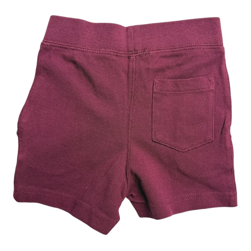 NWT Ralph Lauren Baby Boys Burgundy Red Mesh Cotton Polo Shorts 3M Navy Big Pony